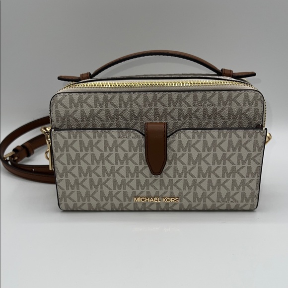 Michael Kors Handbags - Michael Kors Gray and Brown Crossbody Bag